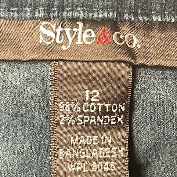 Style & Co turquoise blue corduroy pants comfy stretch straight size women’s 12 - Picture 4 of 4